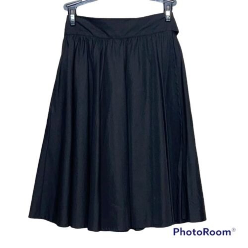 KORS Michael Kors Black A-Line Full Midi Skirt
